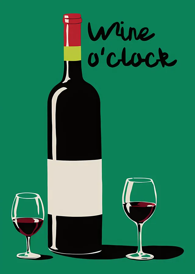 Wine O'Clock metal tablo