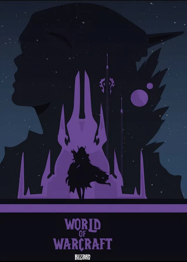 World of Warcraft - Mor Silüet metal tablo