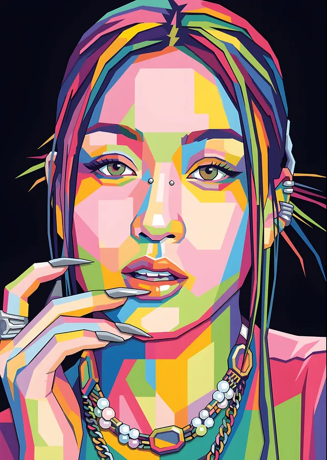Jihyo - TWICE Pop Art Portre metal tablo
