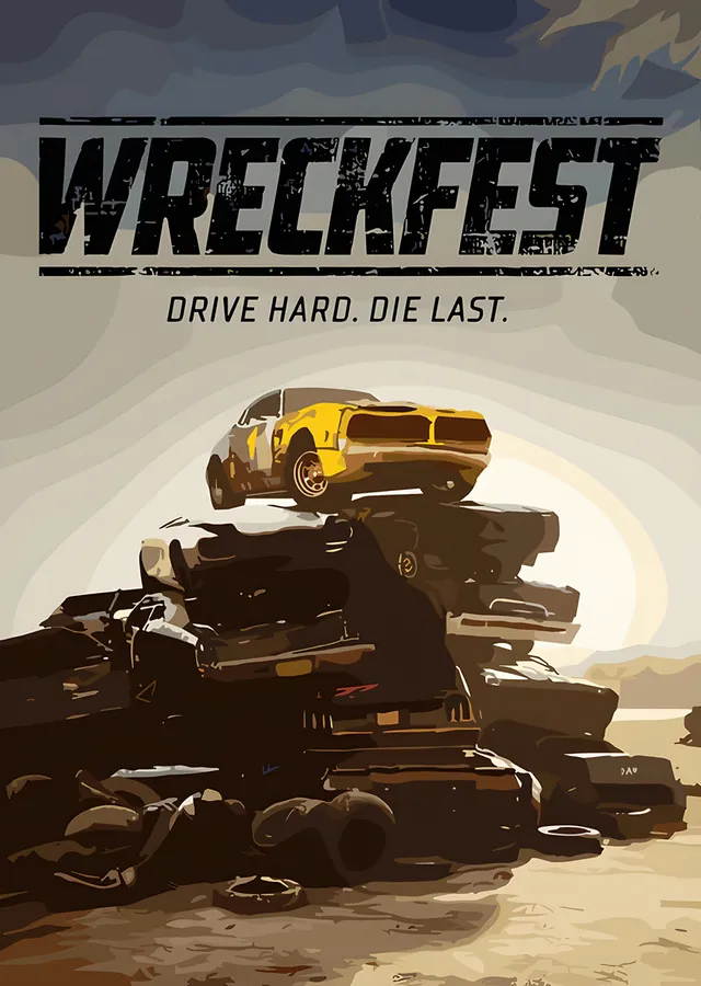 Wreckfest: Hurda Yığınının Üstünde Sarı Araba metal tablo