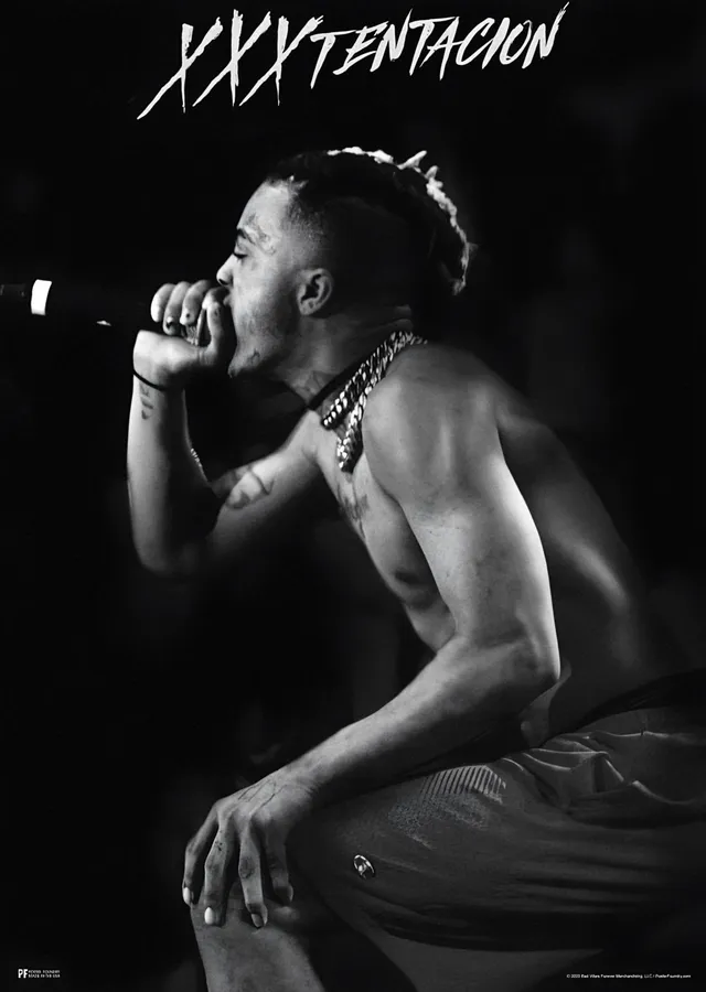 XXXTentacion - Siyah Beyaz metal tablo