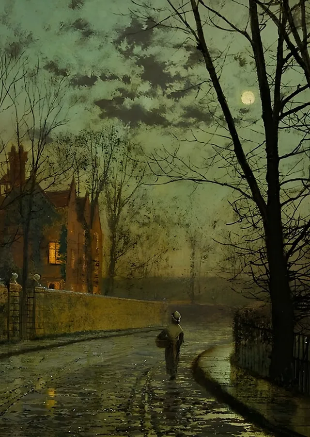 Yağmurdan Sonra - John Atkinson Grimshaw metal tablo