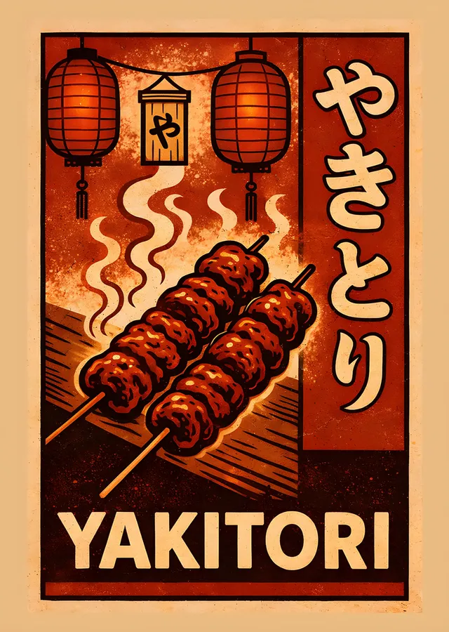 Yakitori: Kızıl Fenerlerin Altında Şişler metal tablo