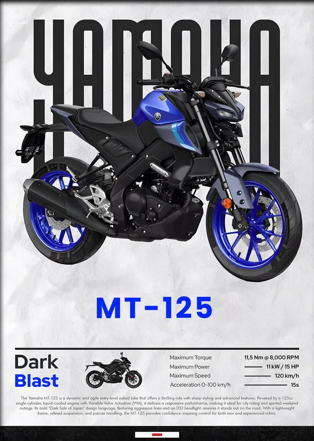 Yamaha MT-125 metal tablo