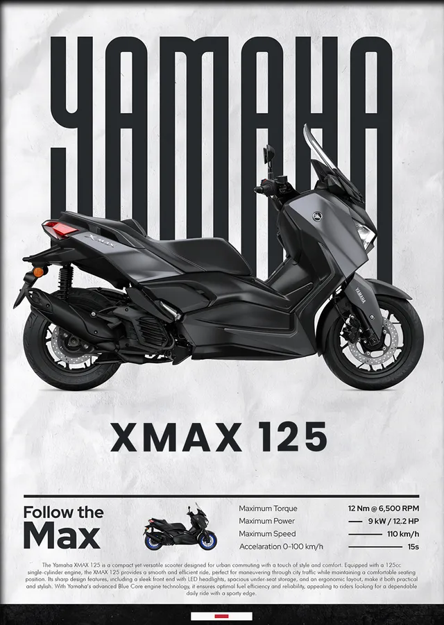 Yamaha XMAX 125 metal tablo