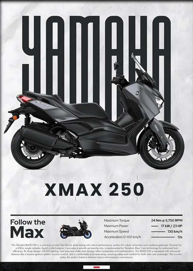 Yamaha XMAX 250 metal tablo