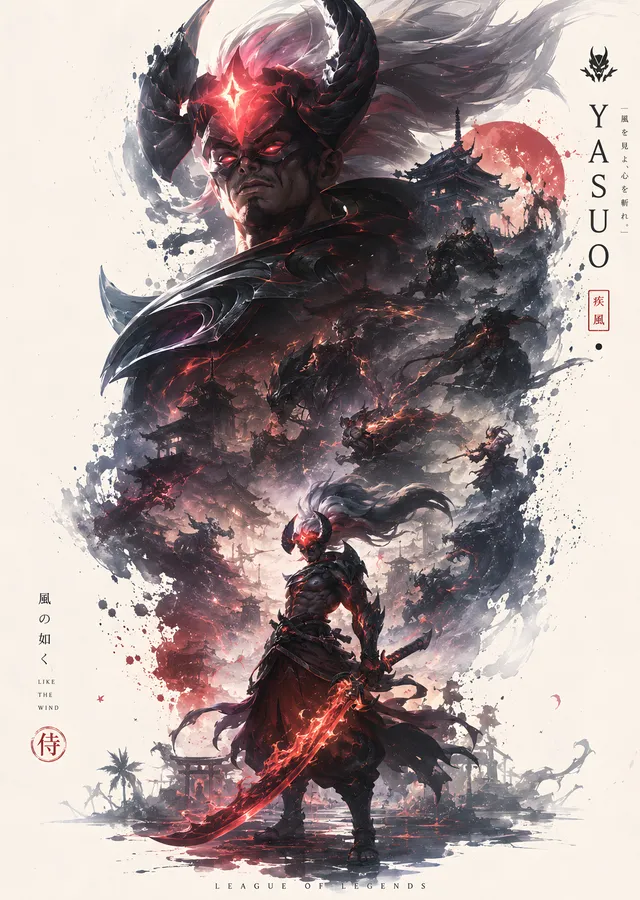 Yasuo - Dawnbringer ve Nightbringer metal tablo