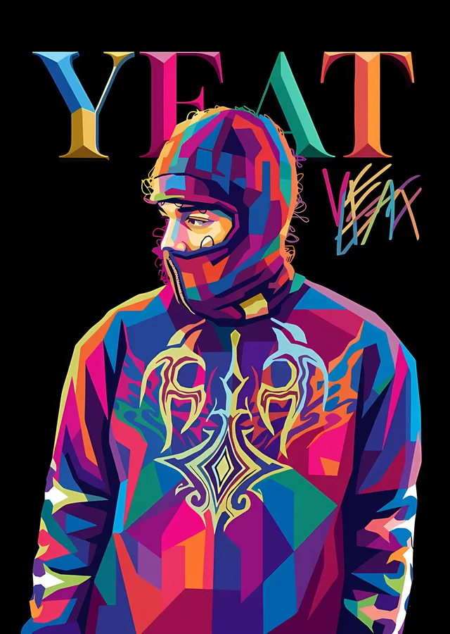 Yeat: WPAP Renk Portresi metal tablo