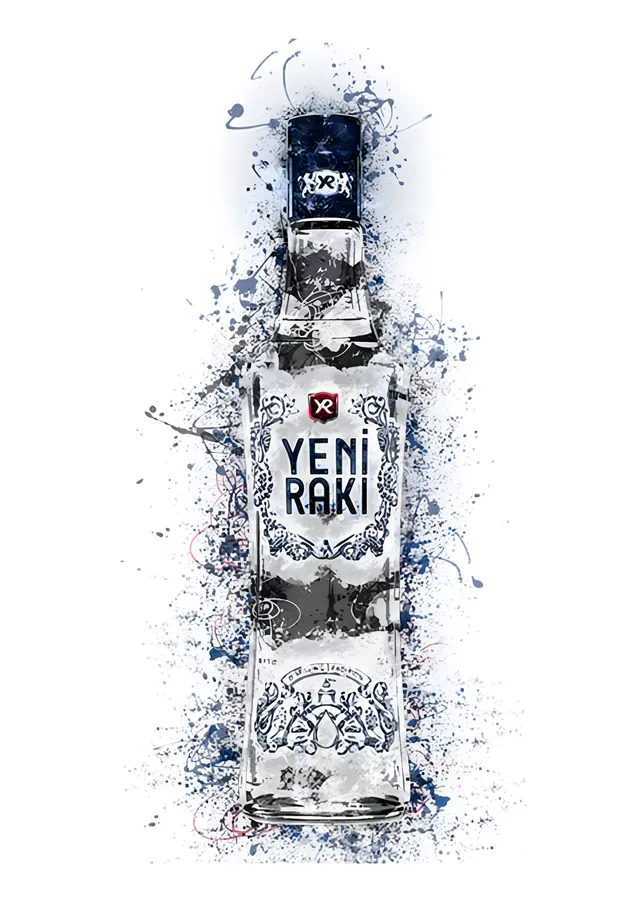 Yeni Rakı: Mürekkep Sıçraması metal tablo