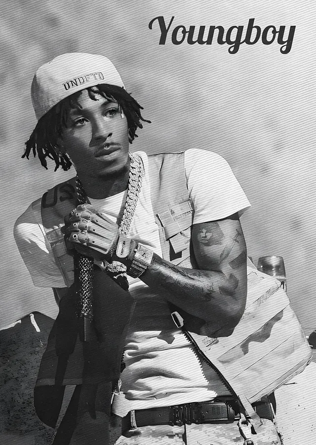 YoungBoy Never Broke Again - Tram Deseninde Portre metal tablo