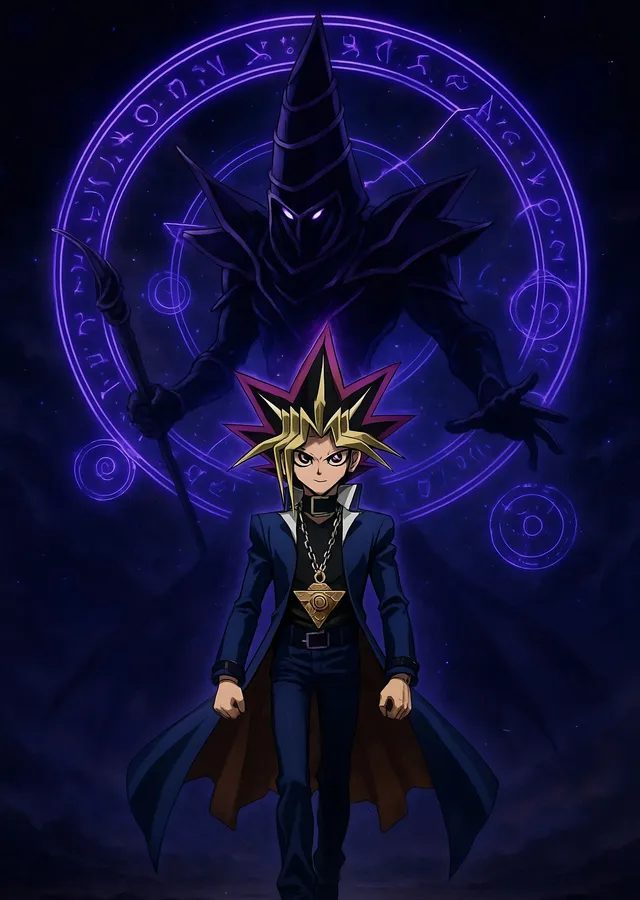 Yugi Muto - Kara Büyücü metal tablo