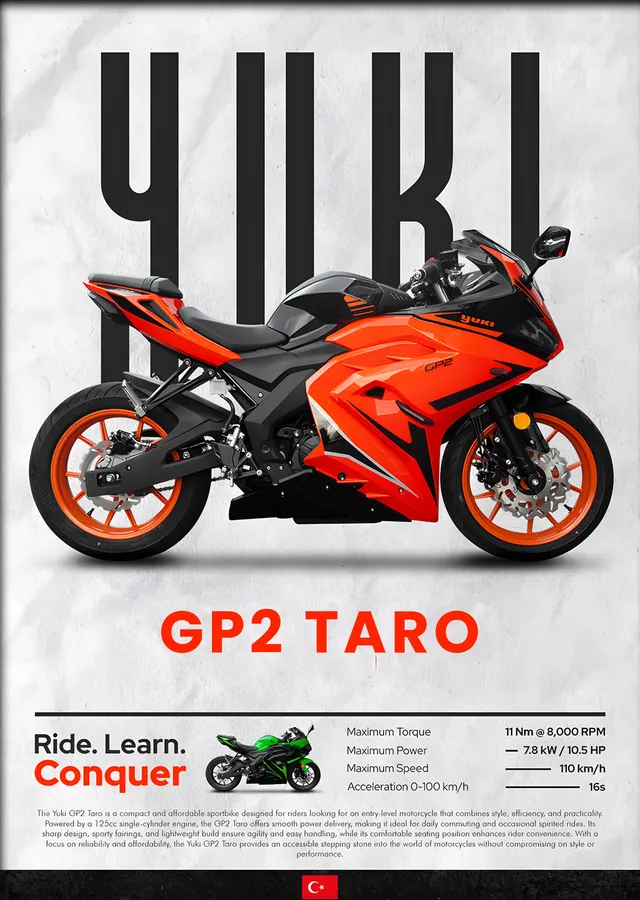 Yuki GP2 Taro Turuncu metal tablo