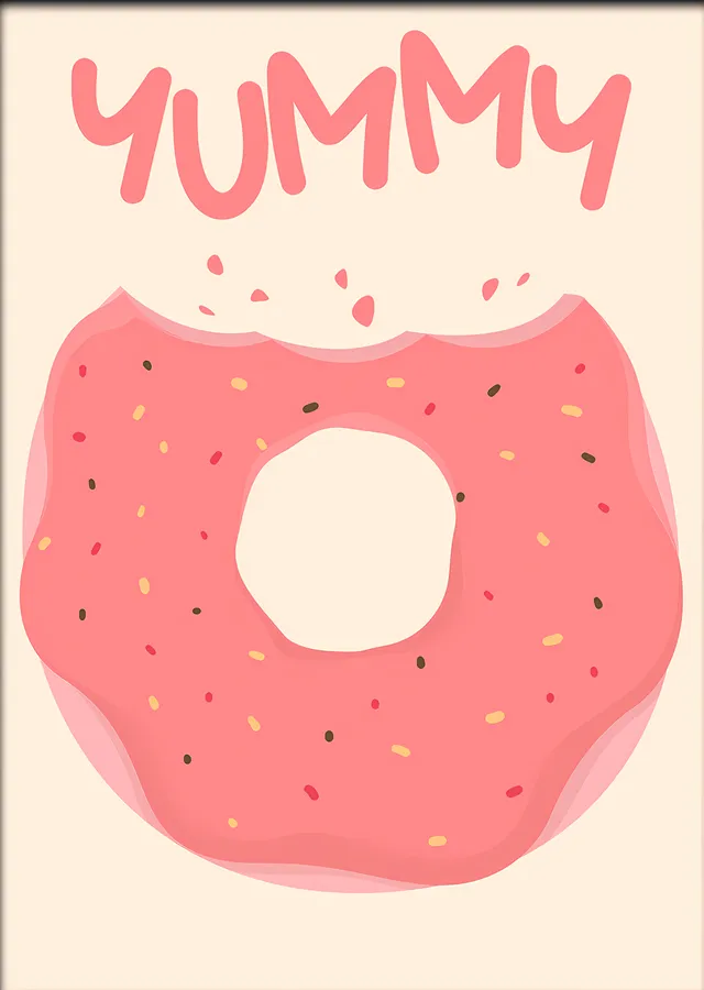 Yummy Pembe Donut metal tablo