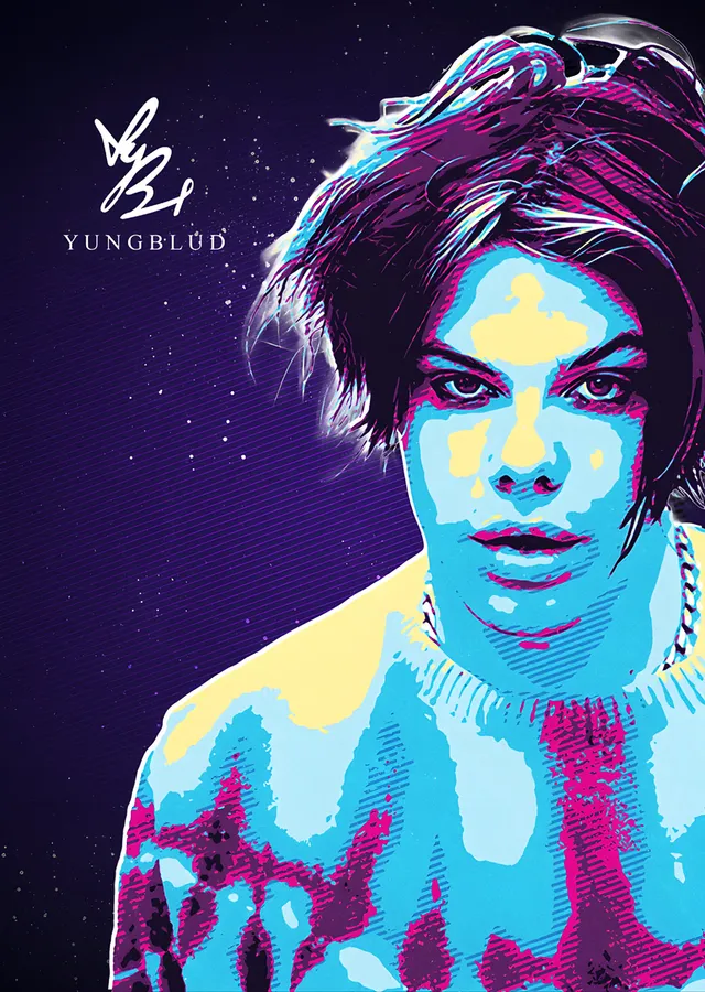 Yungblud - Neon Pop Art metal tablo