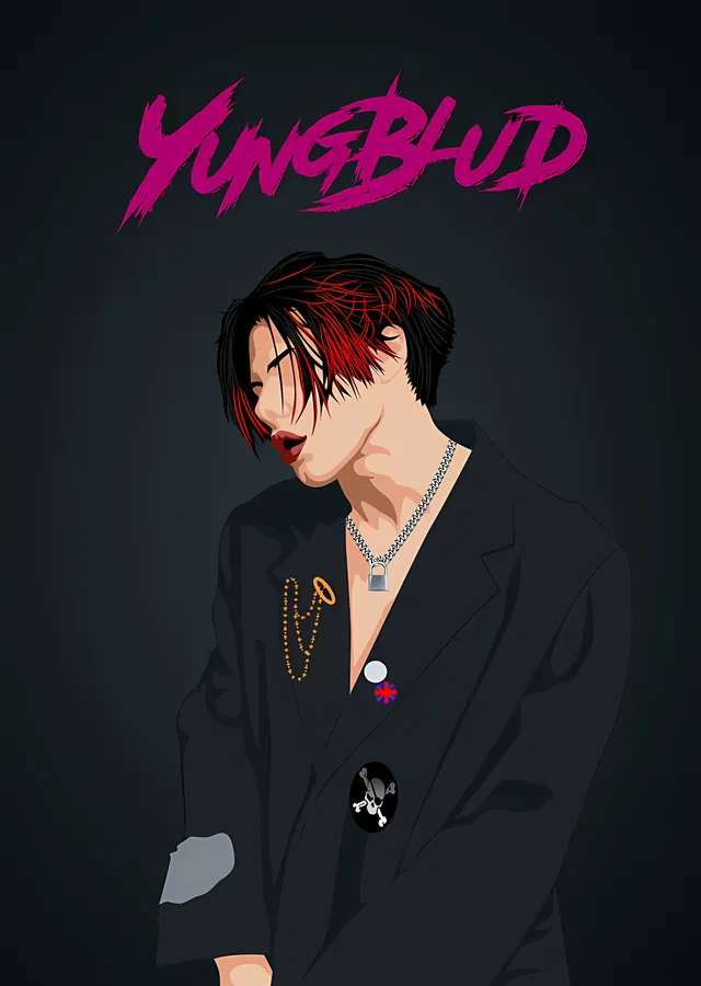 Yungblud - Vektör Duruş metal tablo
