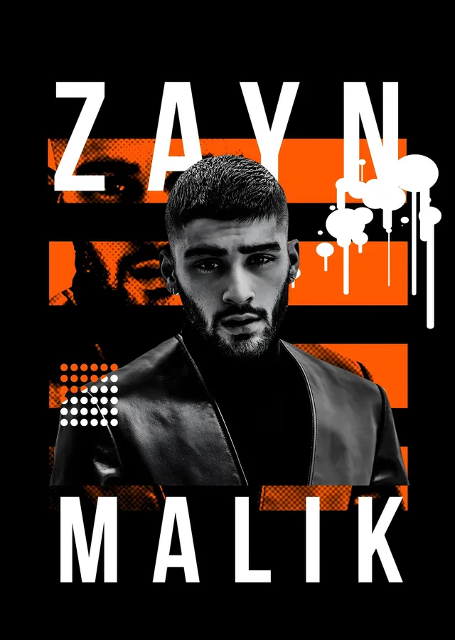 Zayn Malik: Turuncu Grafik Poster metal tablo