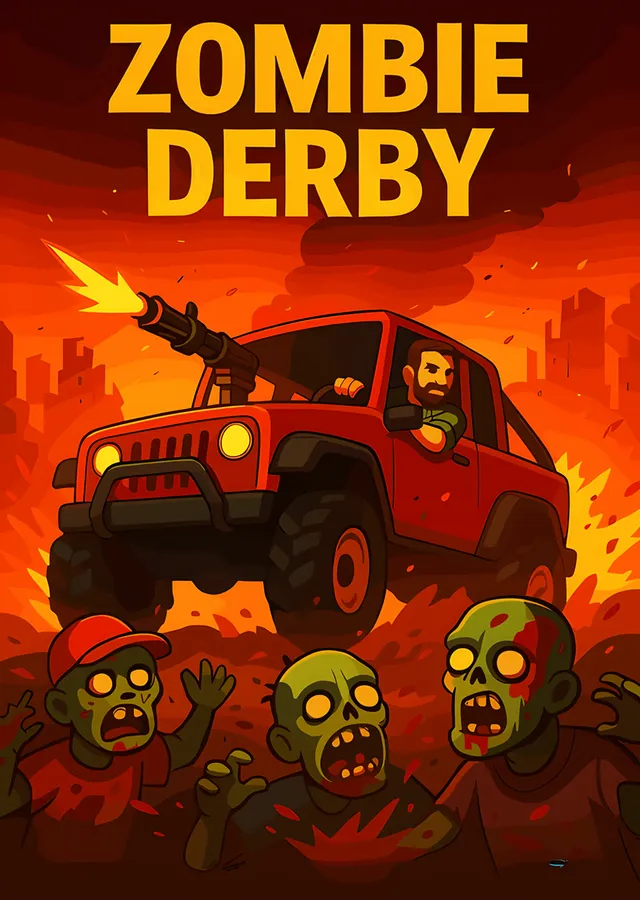 Zombie Derby: Kızıl Zeminde Kamyonetle Zombi Ezme metal tablo