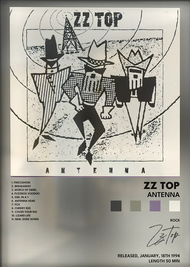 ZZ Top: Antenna metal tablo