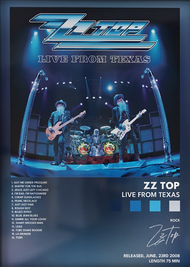 ZZ Top: Live from Texas metal tablo