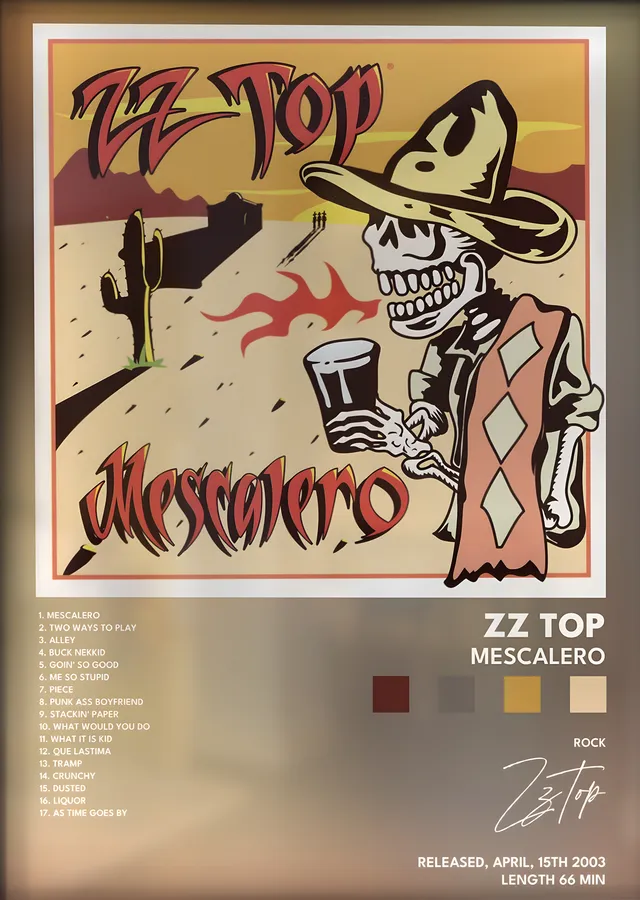 ZZ Top: Mescalero metal tablo