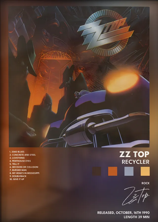 ZZ Top: Recycler metal tablo