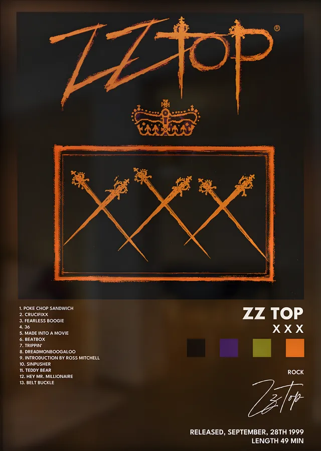 ZZ Top: XXX metal tablo