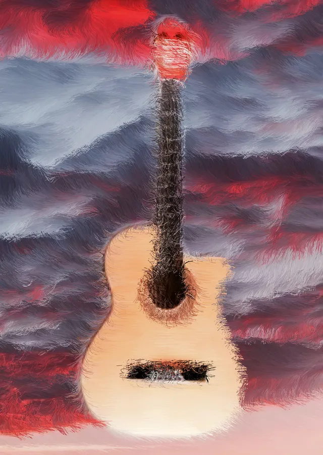 Gitar: Müzik ve Sanatın Buluşması metal tablo