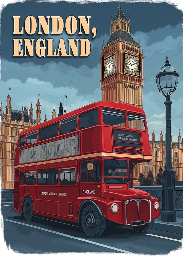 London, England metal tablo