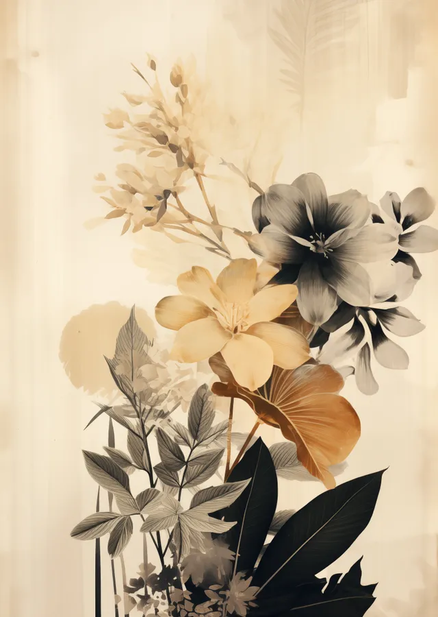 Çiçek Kompozisyonu: Pastel Tonlarda metal tablo