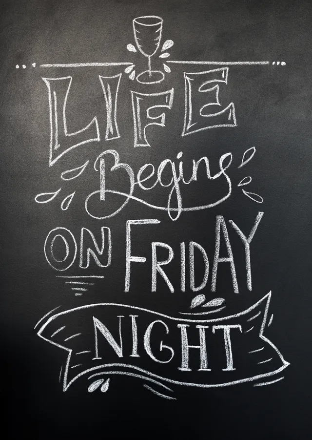 Life Begins on Friday Night metal tablo
