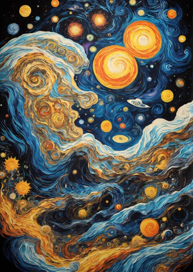 Uzay ve Astronomi Temalı Soyut Sanat metal tablo