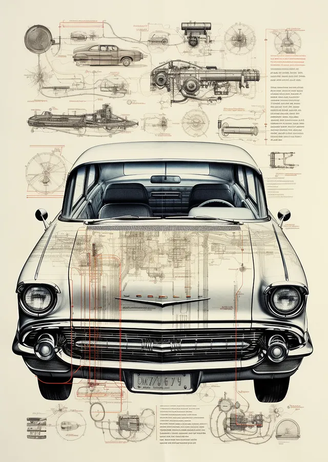 Chevrolet Impala 1961 metal tablo