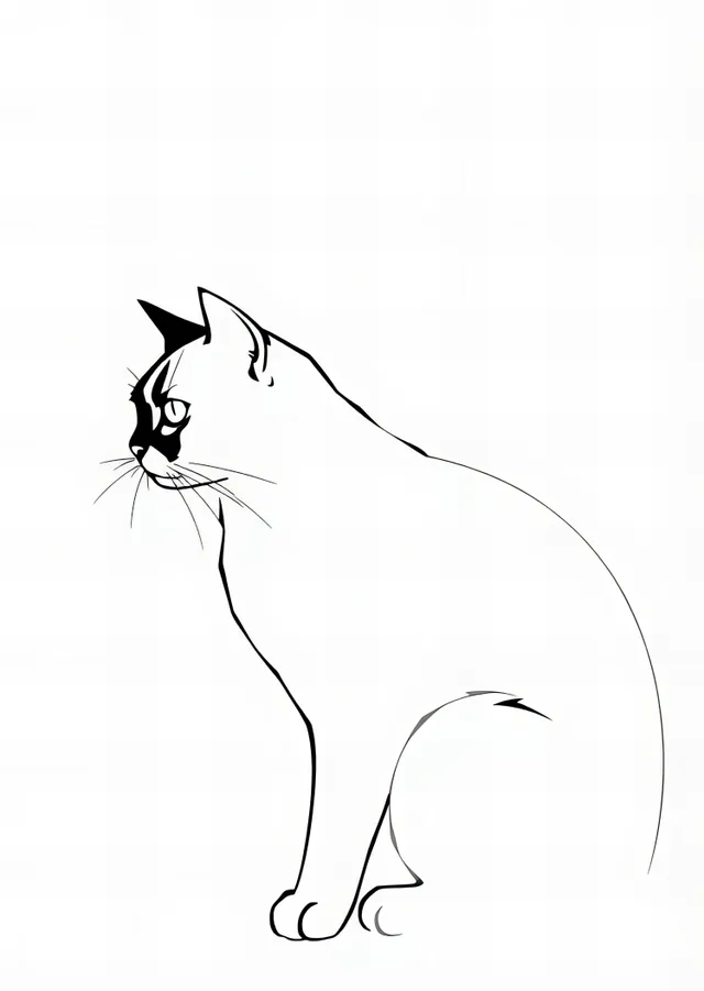 Minimalist Kedi Profili metal tablo