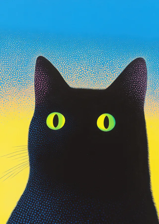 Siyah Kedi: Gece ve Işık metal tablo