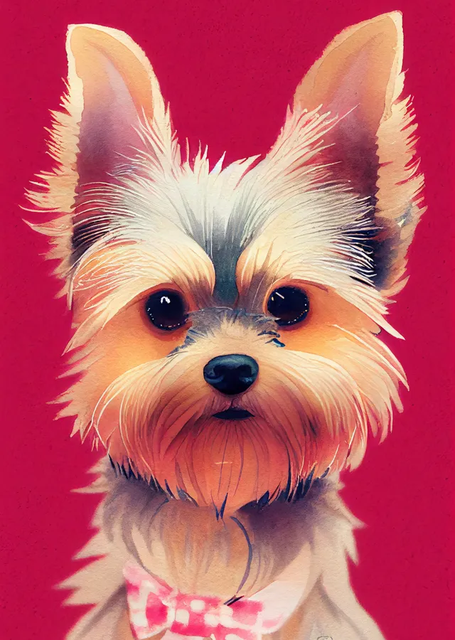 Evcil Hayvan: Yorkshire Terrier Portresi metal tablo