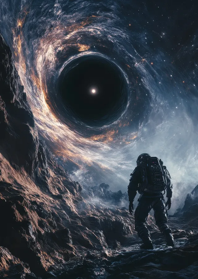 Uzayda Bir Astronot: Kara Delik Yolculuğu metal tablo