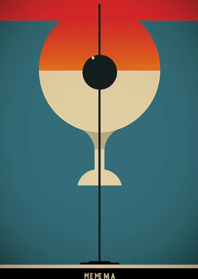 Minimalist Kokteyl Bardağı metal tablo