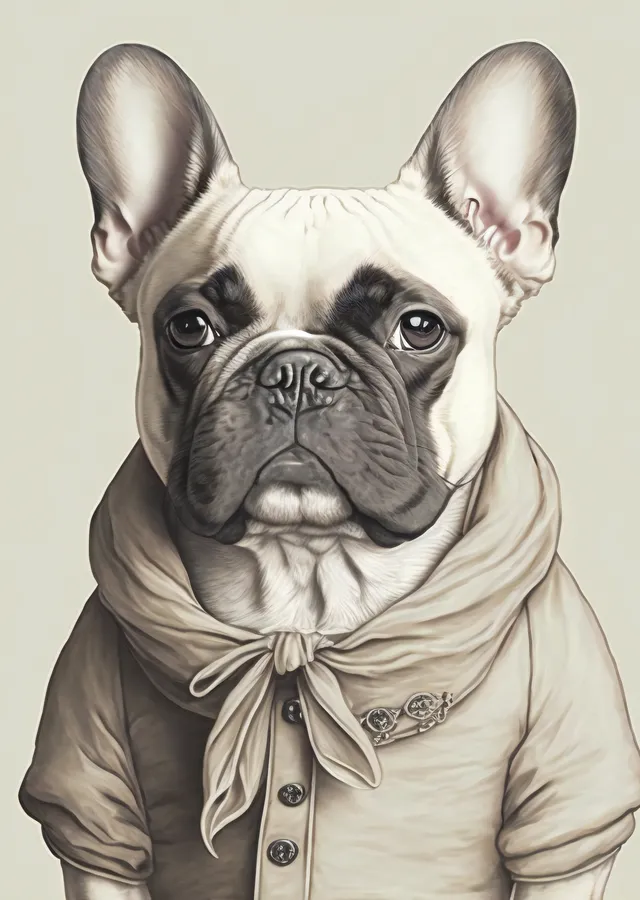 Evcil Hayvan: Fransız Bulldog Portresi metal tablo