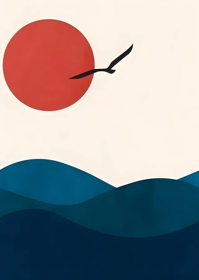 Minimalist Deniz Manzarası metal tablo