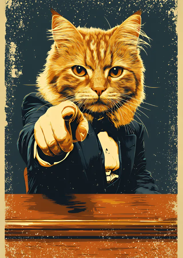 Kedi Başlı Adam: Sanat metal tablo