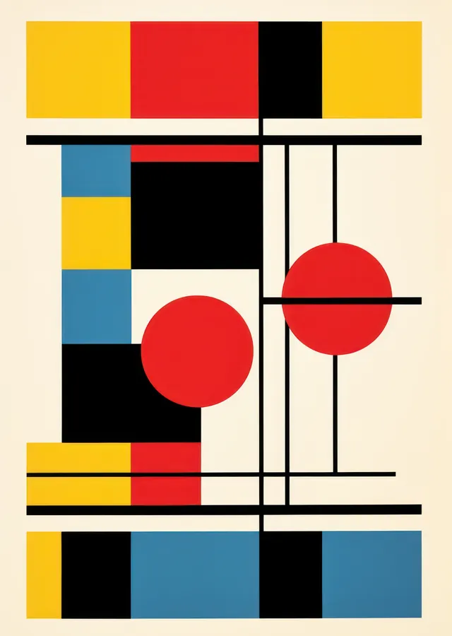 Mondrian Tarzı Soyut Sanat metal tablo
