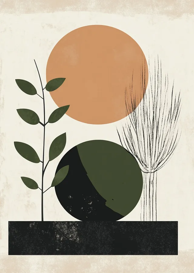 Doğadan İlham Alınan Minimalist Sanat metal tablo