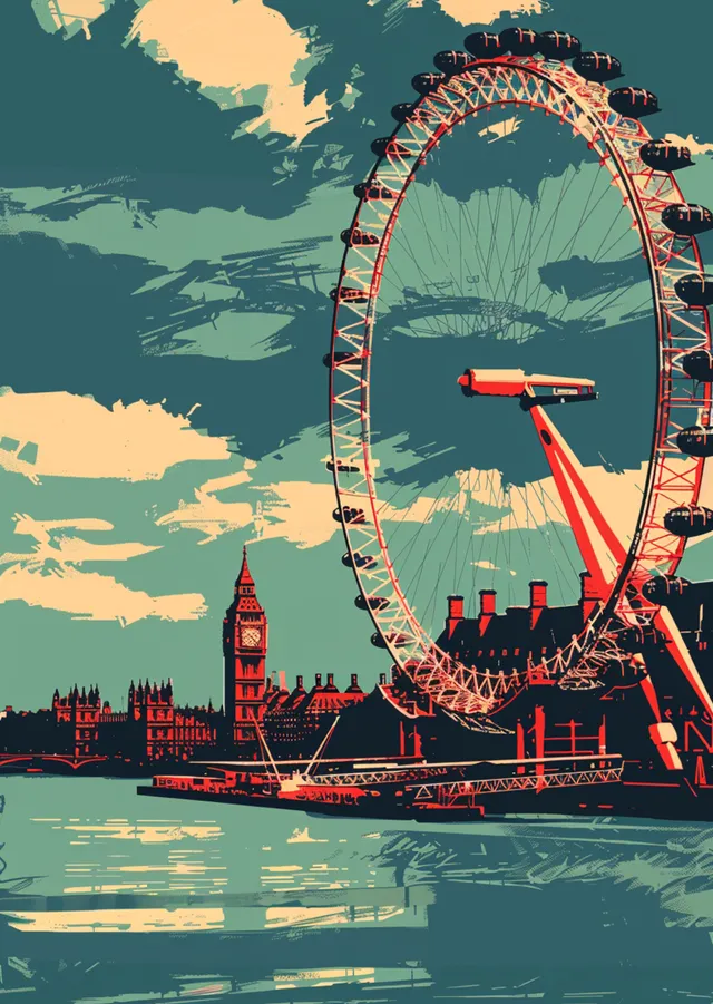 Londra Gözü metal tablo