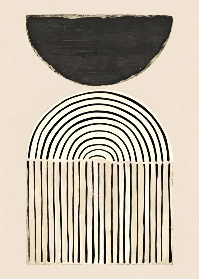 Minimalist Yarım Çember metal tablo