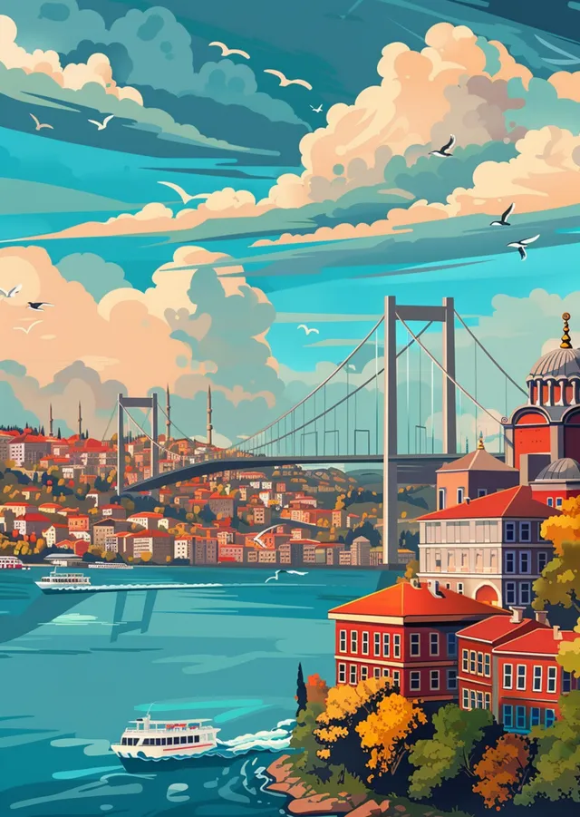 Bosphorus Bridge: İstanbul'un İkonik Yapısı metal tablo