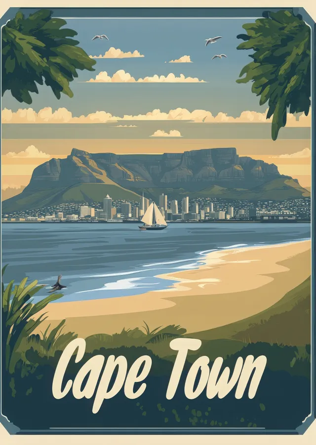 Cape Town: Masa Dağı metal tablo