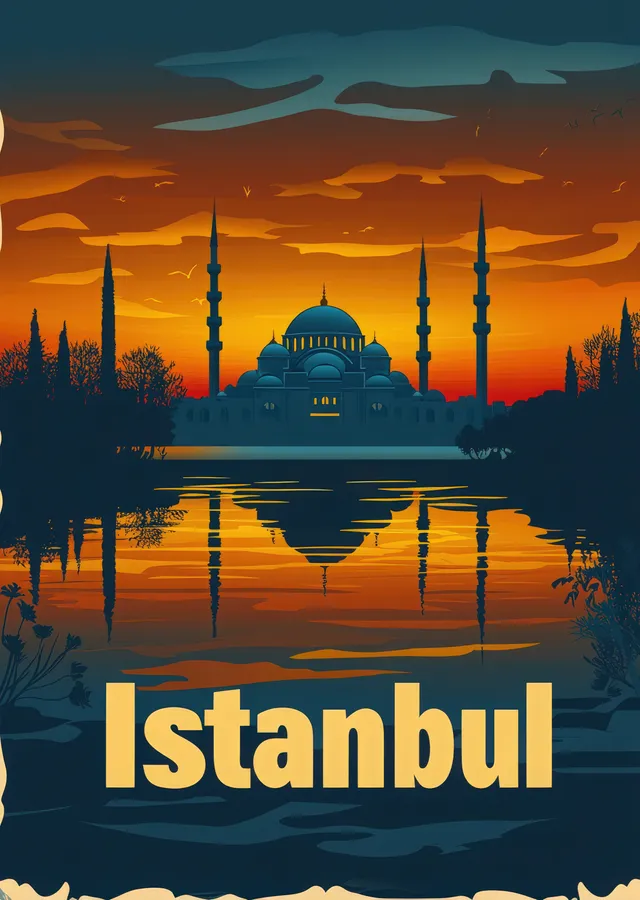 İstanbul Silüeti metal tablo