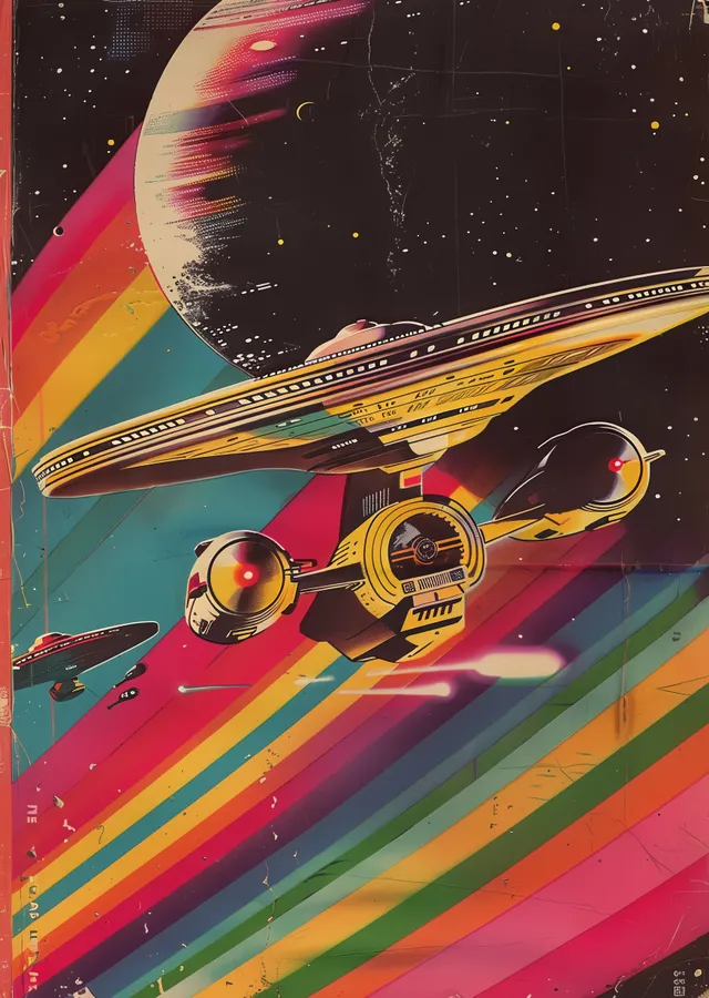 Star Trek: Enterprise ve Gökkuşağı metal tablo
