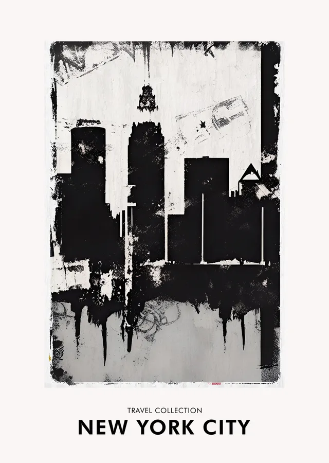 New York City: Modern Siluet metal tablo