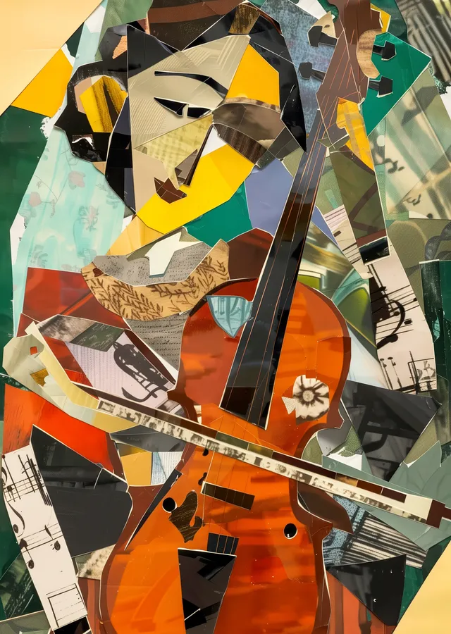 Müzik ve Sanat: Keman Çalan Kadın metal tablo
